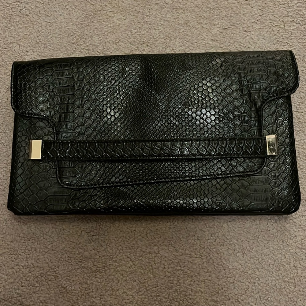 Boutique faux reptile skin clutch